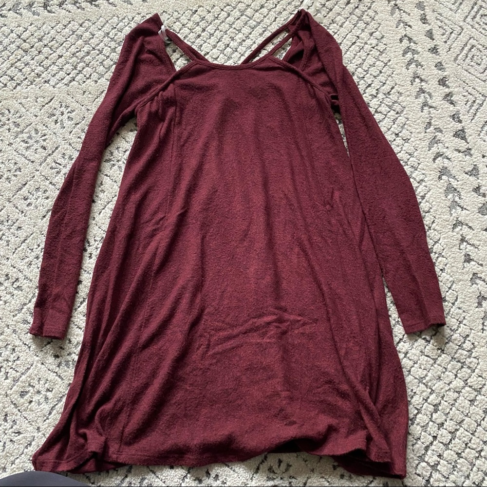 Maroon Dress, Sweater Material